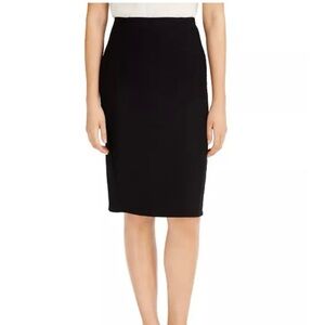 EILEEN FISHER Black Pull On Pencil Skirt with Back Slit Size S
